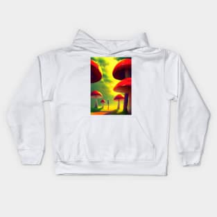 SURREAL RED MUSHROOMS Kids Hoodie